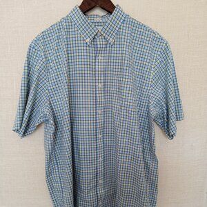 LL Bean Men's Traditional Fit Short Sleeve Button Down Shirt Size L-Tall